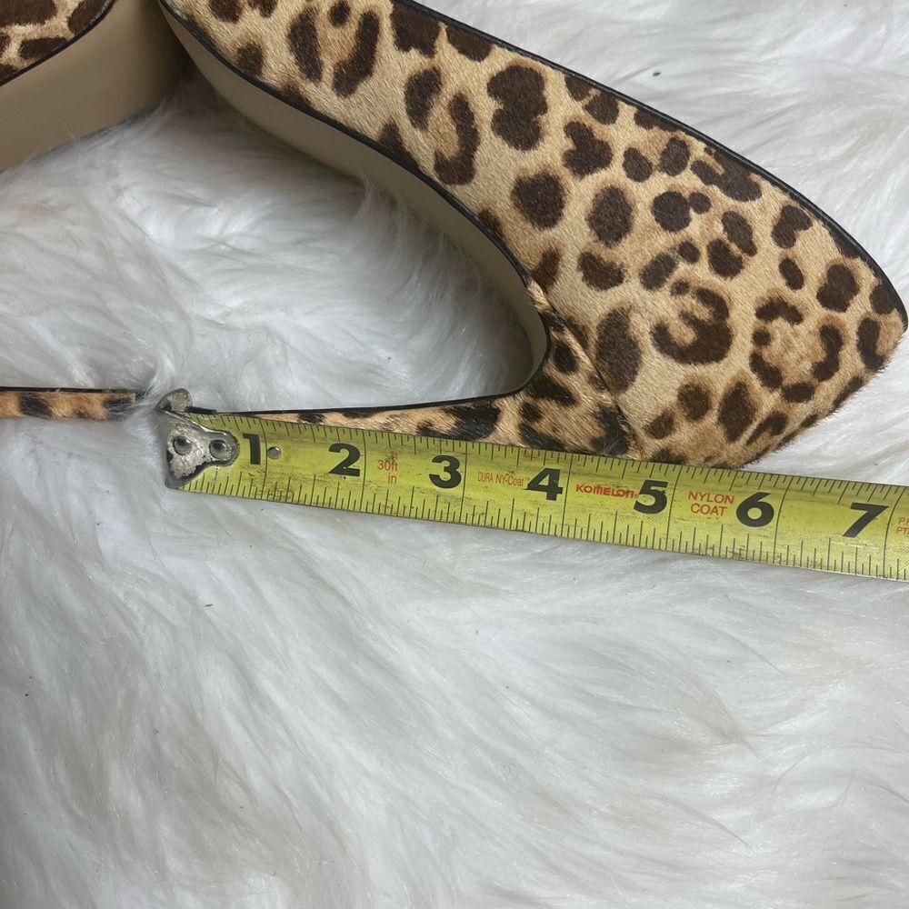 Steve Madden Dasie leather Calf hair leopard print slip on heels 10M - Picture 8 of 11